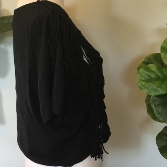 🖤Ralph Lauren NWT Denim&Supl Black Fringe Top, L - Picture 9 of 11